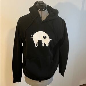 Black Pig Heart Hoodie